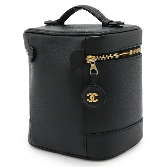 CHANEL Black Caviar Leather Logo Pouch - Picture 3 of 9